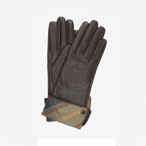 Barbour Lady Jane Leather Gloves — Chocolate