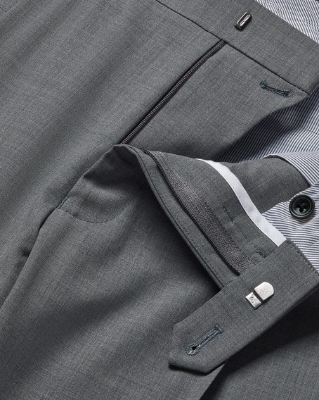 Charles Tyrwhitt Pleat Front Wool Stretch Pants — Grey