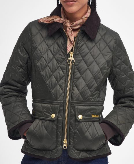 Barbour Beadnell Fitted Quilted Jacket — Sage