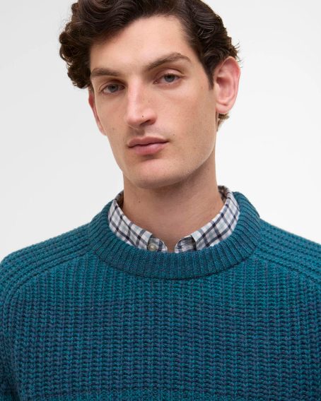 Barbour loves Paul Smith — Saddle Crew Neck Jumper Rosette Blue