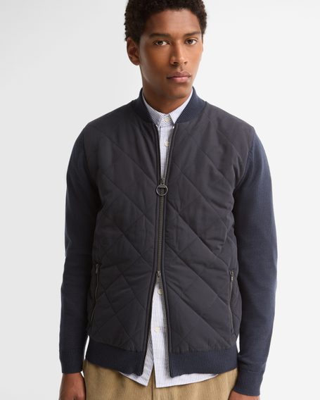 Barbour Quilted Front Knitted Zip Through
