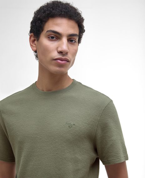 Barbour Platford Tailored Waffle T-Shirt — Light Moss