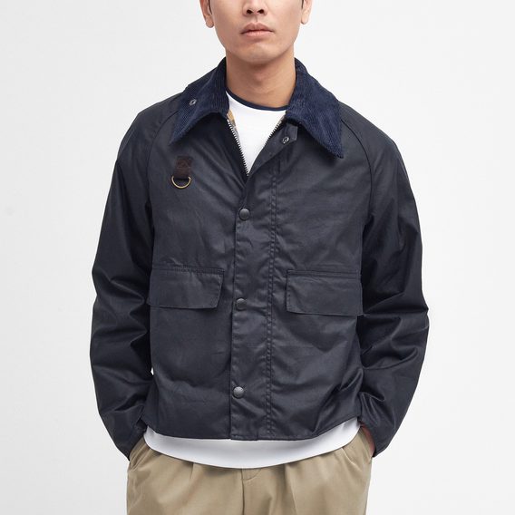 Barbour Spey Waxed Jacket — Navy