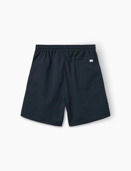 forét Hush Seersucker Shorts — Navy