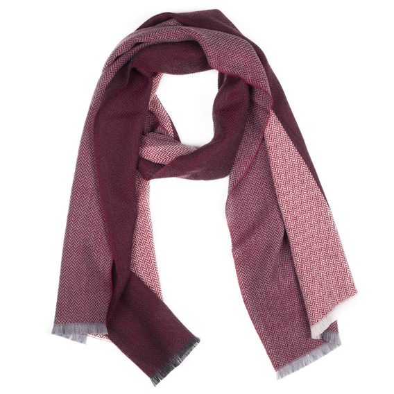 Velká vlněná šála John & Paul - vínová