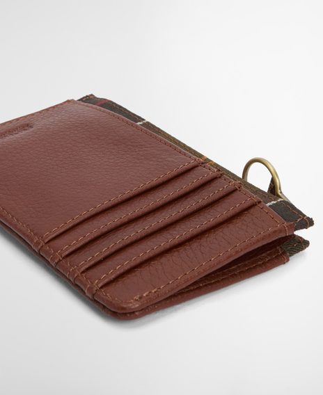 Barbour Alder Leather Card Holder — Brown