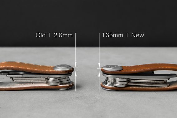 Kožená klíčenka Orbitkey 2.0 - koňaková s tan prošitím