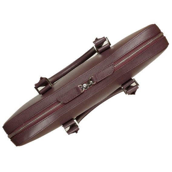 Kožená slim taška na notebook John & Paul - vínová