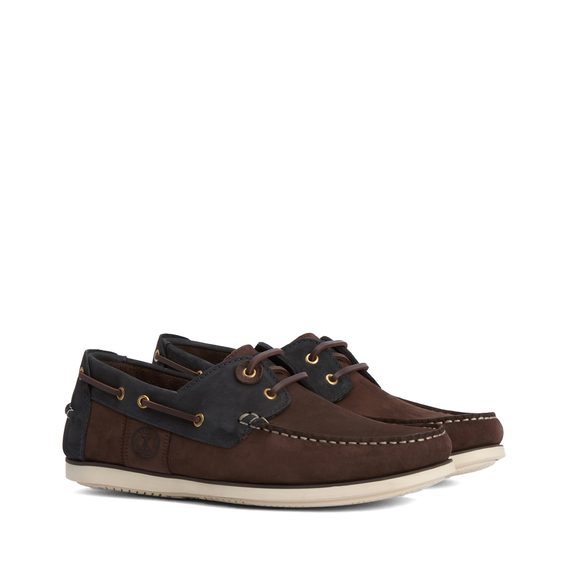 Barbour Wake Boat Shoes — Brown/Navy