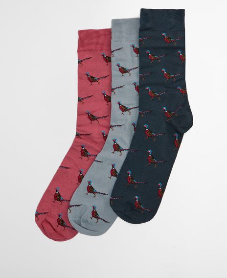 Barbour Pheasant Socks Gift Box — Earth Pink Mix