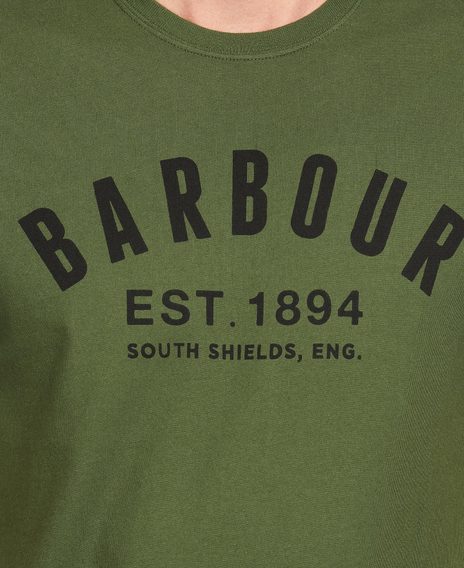Bavlněné tričko Barbour Ridge Logo Tee - Duffle Green
