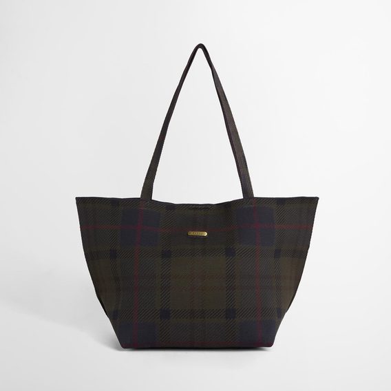 Barbour Layla Tartan Large Tote Bag — Shadow Classic Tartan