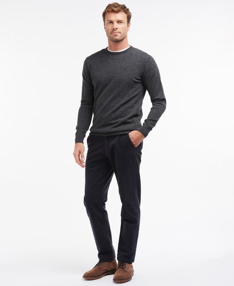 Barbour Essential Lambswool Crew Neck Sweatshirt — Charcoal