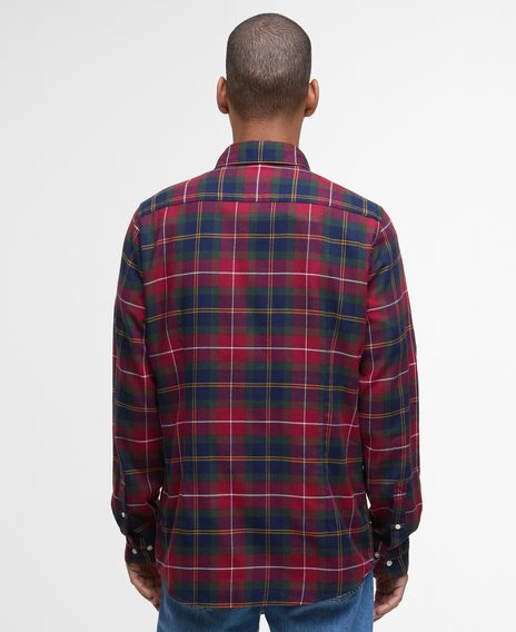 Barbour Fortrose Tailored Long-Sleeved Shirt — Wine Red Tartan