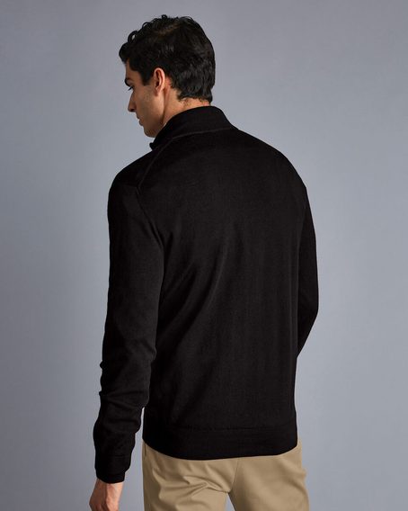 Charles Tyrwhitt Pure Merino Zip Neck Jumper