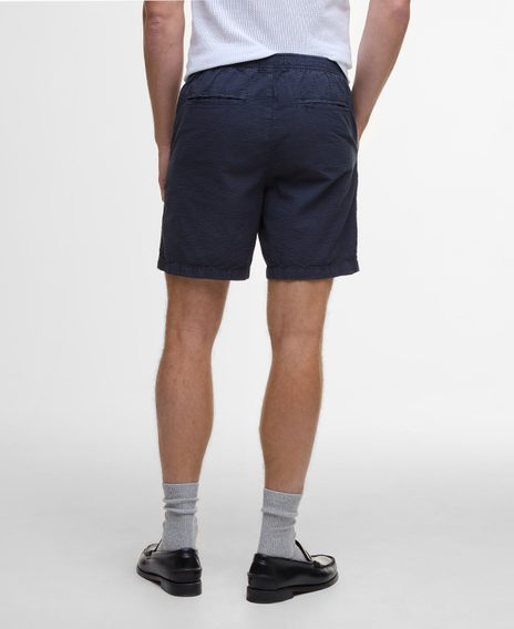 Barbour Seersucker Relaxed Shorts — Navy
