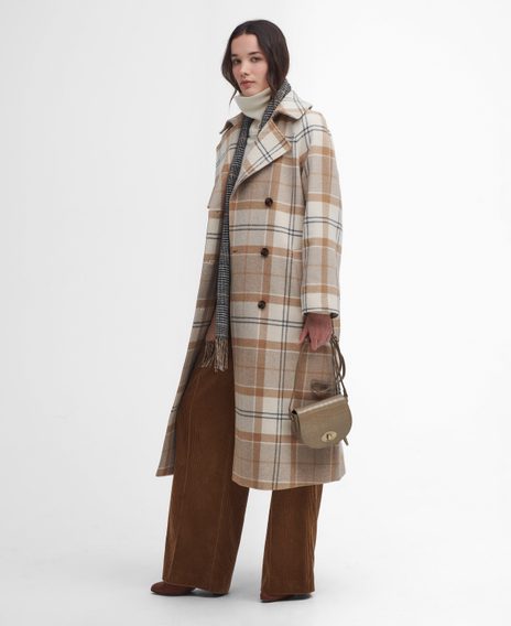 Barbour Claudette Tartan Wool Trench Coat