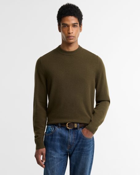 Barbour Pure Cashmere Sweater — Olive