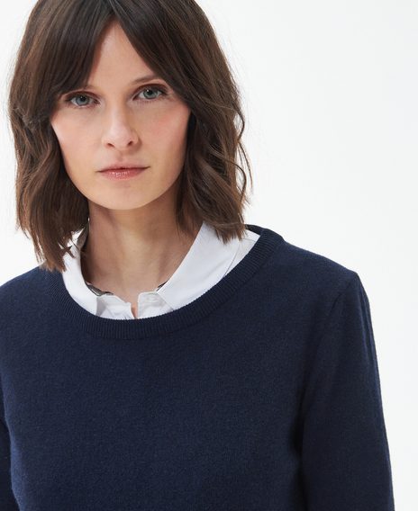 Barbour Pendle Knitted Jumper — Navy