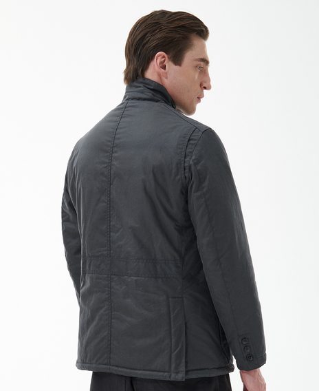 Barbour Winter Lutz Wax Jacket — Grey