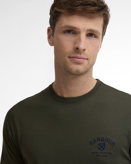 Barbour Tartan Tailored Crest Logo T-Shirt — Sage