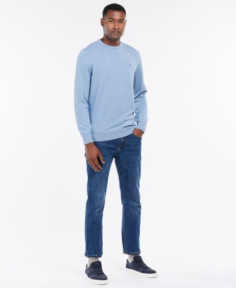 Barbour Pima Cotton Crew Neck Jumper — Dark Chambray