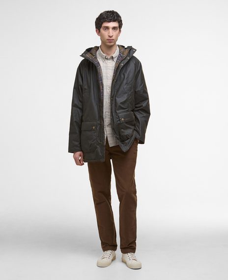 Barbour Bedale Waxed Parka — Olive