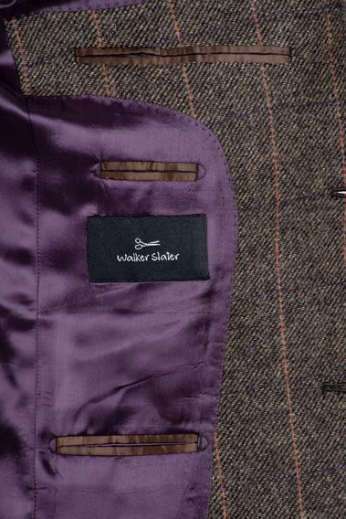 Tweedové sako Walker Slater Martin - Brown Windowpane