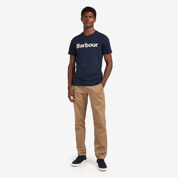 Bavlněné tričko Barbour Logo Tee - New Navy