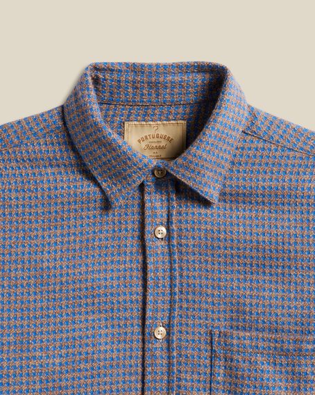 Portuguese Flannel Abstract Pied Poule — Blue