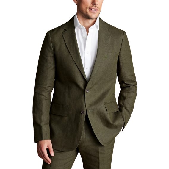 Charles Tyrwhitt Linen Jacket — Olive