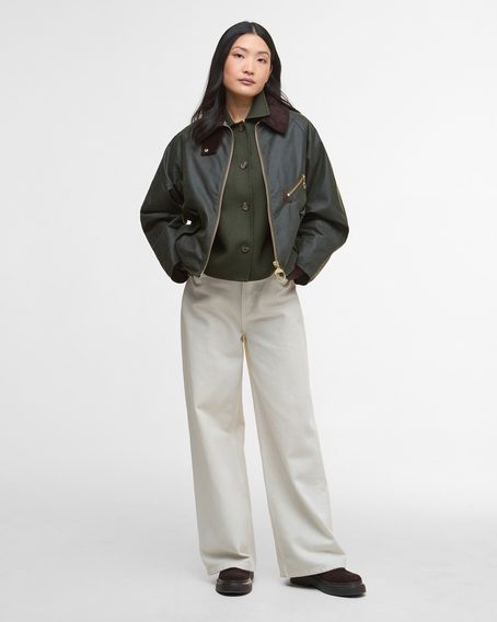 Barbour Arlene Waxed Jacket — Fern