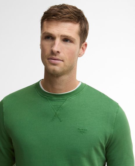 Barbour Washed Tartan Crew Neck Sweatshirt — Washed Green