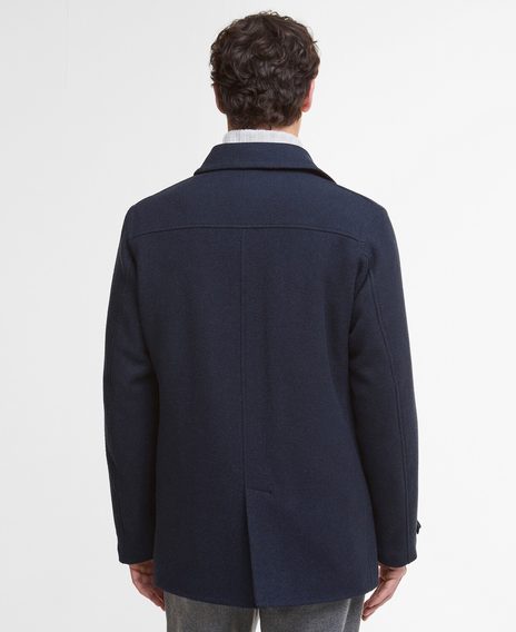 Barbour Newfield Wool Pea Coat — Navy