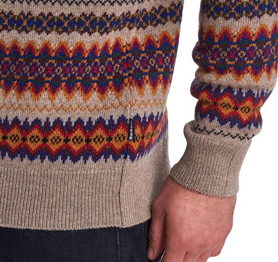 Svetr Barbour Fair Isle Crew z jehněčí vlny - vzorovaný