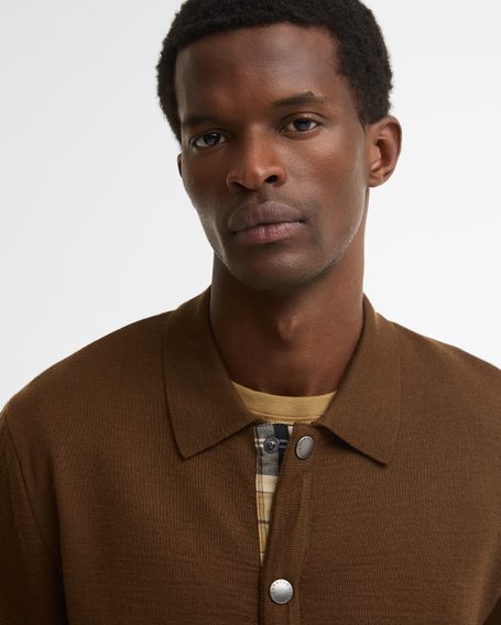 Barbour Florcombe Cardigan — Dark Sand