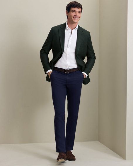 Charles Tyrwhitt Wool Textured Jacket — Forest Green