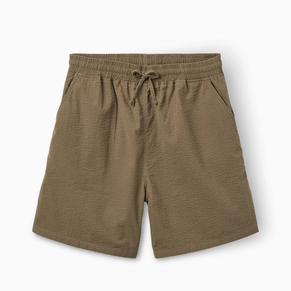 forét Hush Seersucker Shorts — Stone
