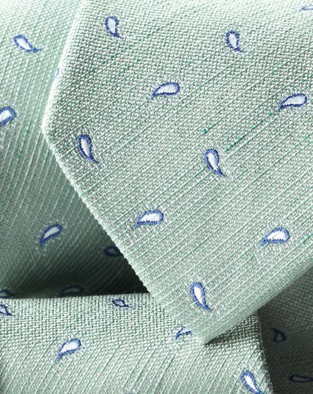 Charles Tyrwhitt Slim Silk Linen Tie — Spearmint