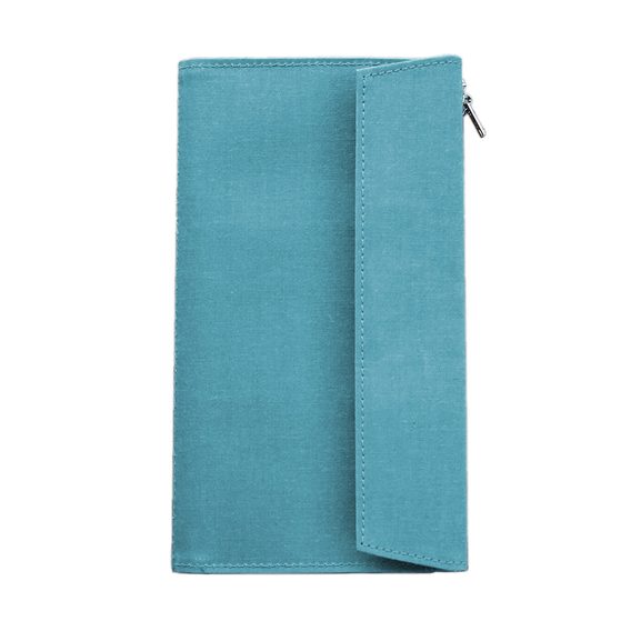 Náplň: Světle modrá bavlněná kapsa na zip