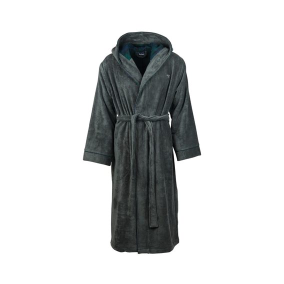 Bavlněný župan Barbour Angus Dress Gown - Charcoal