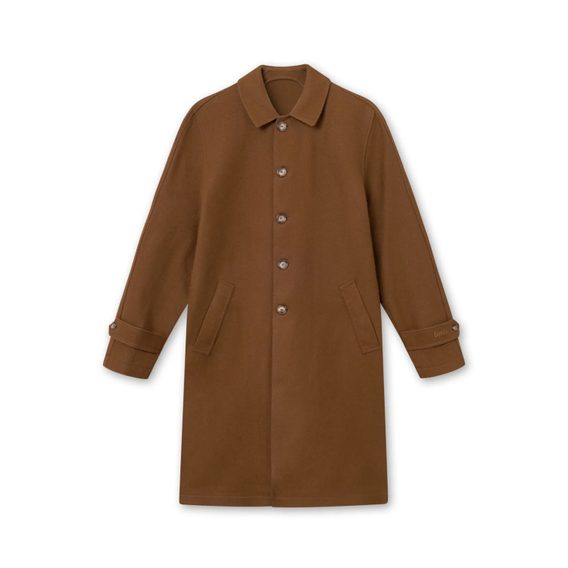 forét Shelter Long Wool Coat — Brown