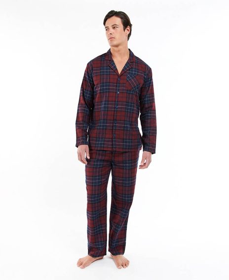 Tartanový pyžamový set Barbour Laith PJ Set - Red Tartan
