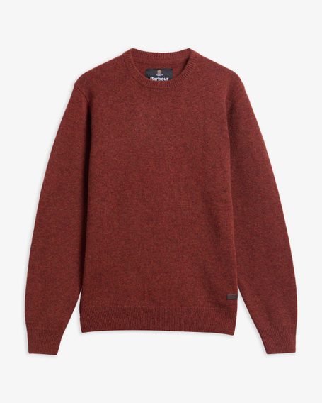 Barbour Essential Patch Crew Neck Sweater — Brick Red