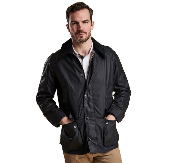 Barbour Ashby Wax Jacket — Navy
