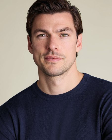 Charles Tyrwhitt Merino Crew Neck Jumper — Navy
