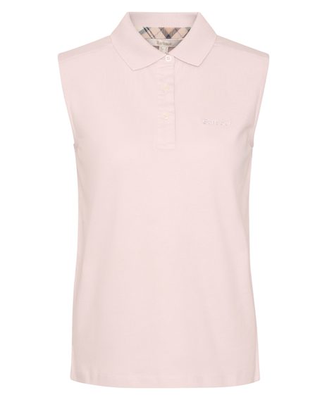 Barbour Bowford Sleeveless Polo Top — Primrose Pink