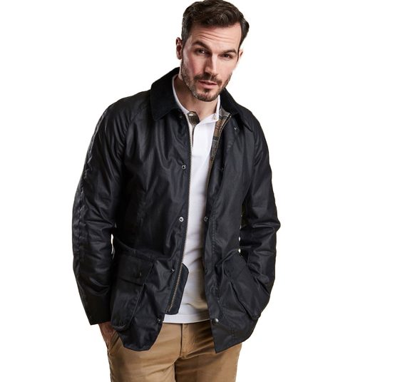 Barbour Ashby Wax Jacket — Navy