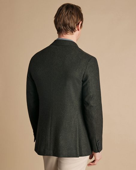 Charles Tyrwhitt Unstructured Wool Twill Jacket — Forest Green