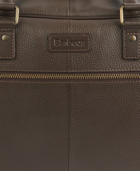 Kožená víkendová taška Barbour Highgate Leather Holdall - tmavě hnědá